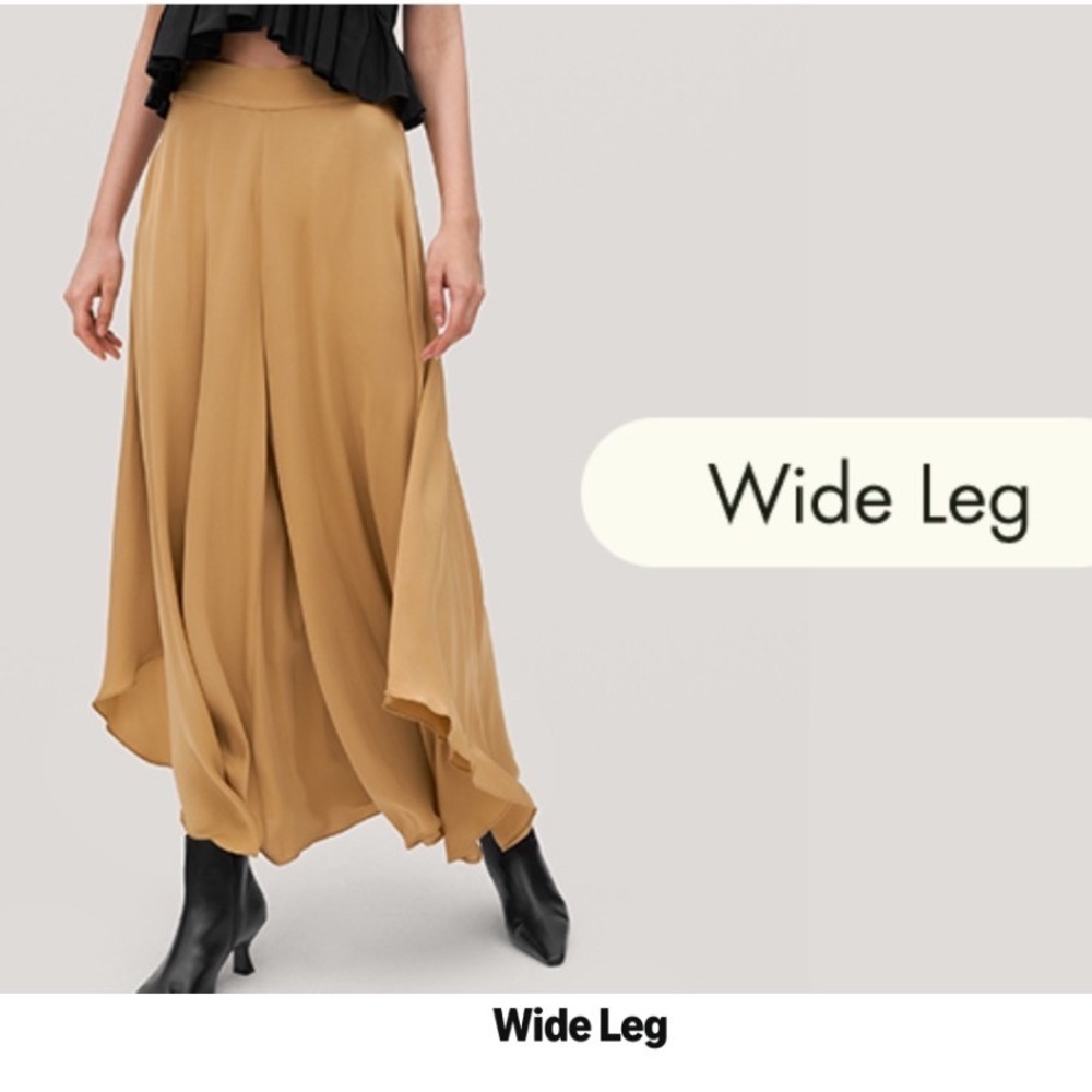 LILYSILK Silk Blend Culottes Sz 33 Gold asymmetrical Hem Wide Leg Palazzo Pants - Picture 13 of 14